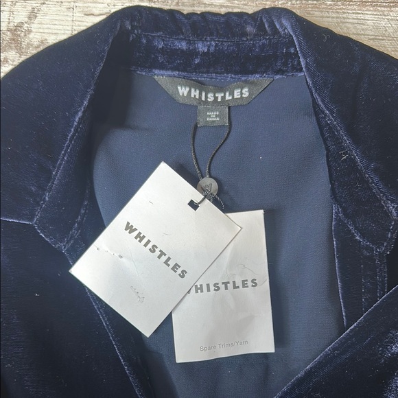 Whistles Navy Velvet Wrap Mini Dress Size 0 NWT - Picture 3 of 10